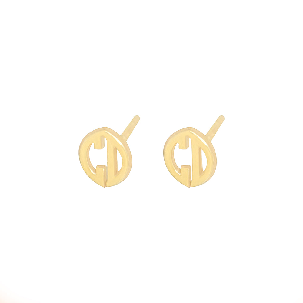 925 Sterling Silver Two Initial Earrings