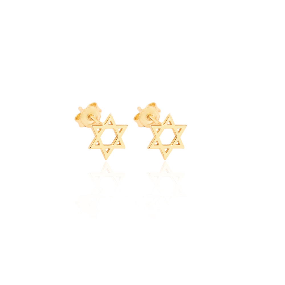 925 Sterling Silver Tiny Star Of David Earrings