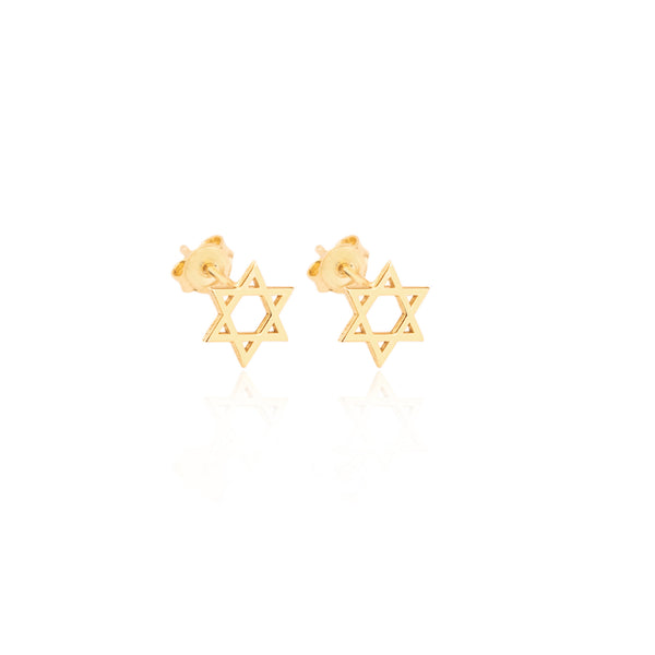 925 Sterling Silver Tiny Star Of David Earrings