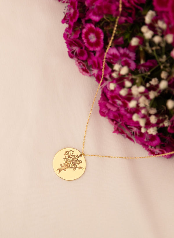 925 Sterling Silver Çi̇çek Buketi̇ Necklace