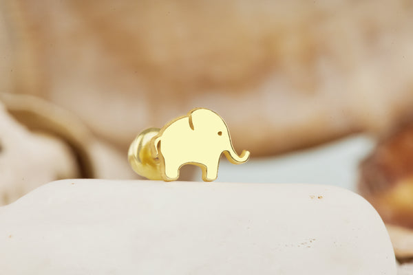 925 Sterling Silver Tiny Baby Elephant Earrings
