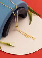 925 Sterling Silver Right Triangle Lariat Necklace