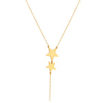 925 Sterling Silver Double Star Necklace