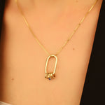 925 Sterling Silver Unique Paperclip Necklace With Birthstone