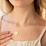 925 Sterling Silver İki Personalized Custom Name Heart Necklace