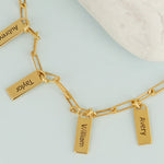925 Sterling Silver Paperclip Name Charm Bracelet