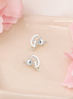 925 Sterling Silver Cat Moon Studs