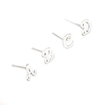 925 Sterling Silver Initial Studs