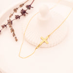 925 Sterling Silver Sideways Cross Necklace,