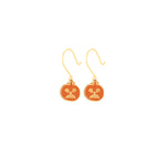 925 Sterling Silver Enamel Pumpkin Earrings,