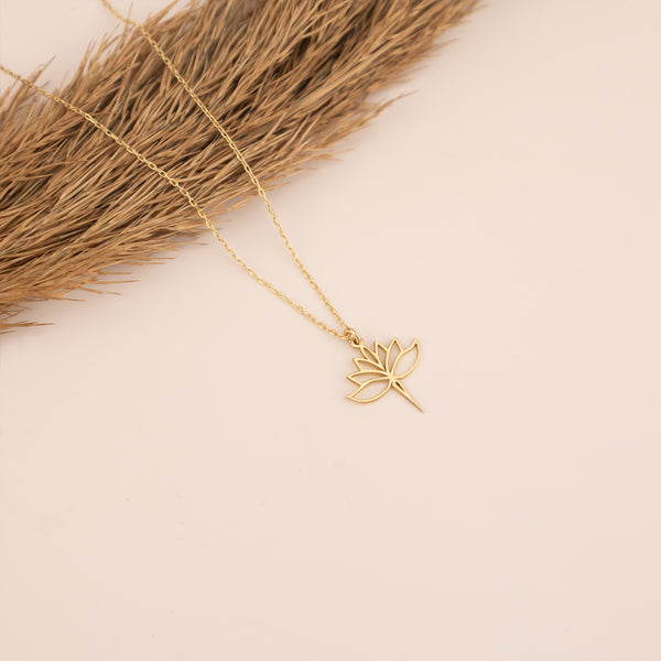 925 Sterling Silver Lotus Flower Necklace,
