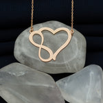 925 Sterling Silver Heart Infinity Necklace