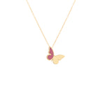 925 Sterling Silver Butterfly Enamel Necklace