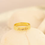 925 Sterling Silver Personalized Embossed Name Ring