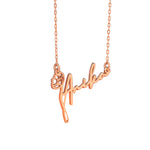 925 Sterling Silver Birth Flower Name Necklace Horizontal