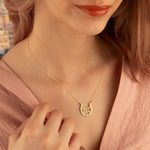 925 Sterling Silver Double Name Crown Necklace
