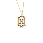 925 Sterling Silver Hexagon Initial Necklace