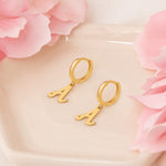 925 Sterling Silver Initial Earring