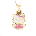 925 Sterling Silver Pembe Hello Kitty