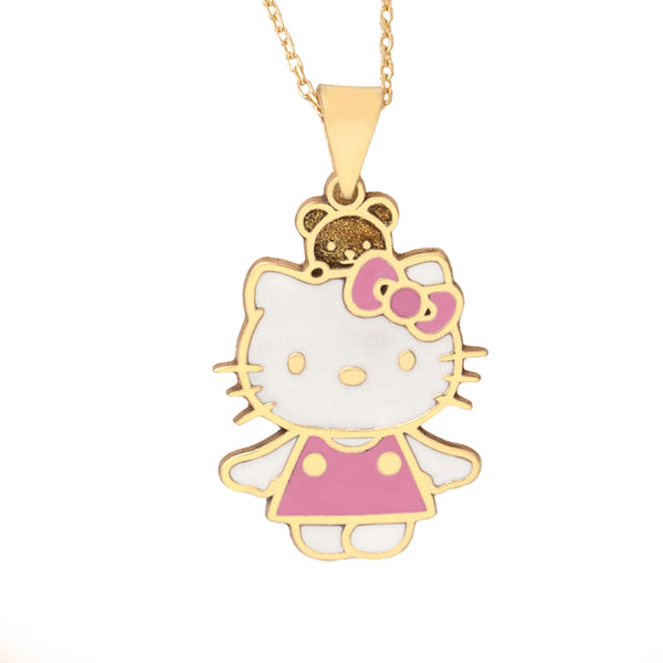 925 Sterling Silver Pembe Hello Kitty
