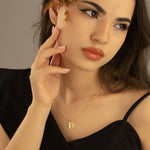 925 Sterling Silver Double Initial Necklace (Zi̇nci̇ri̇ Cs40005)