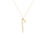 925 Sterling Silver Vertical Name Tiny Necklace