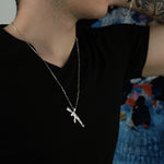 925 Sterling Silver Half Oxidized Chain Kalashnikov Necklace