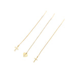 925 Sterling Silver Threader Cross Dangle Earring