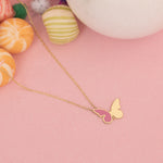 925 Sterling Silver Butterfly Enamel Necklace
