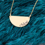 925 Sterling Silver Half Circle Necklace