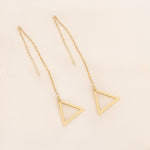 925 Sterling Silver Threader Triangle Chain Earrings