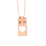 925 Sterling Silver Double Bar Heart Necklace