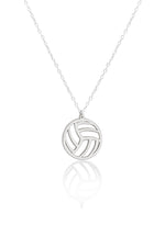 925 Sterling Silver Volleyball Charm Necklace