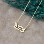 925 Sterling Silver Old English Number Necklace