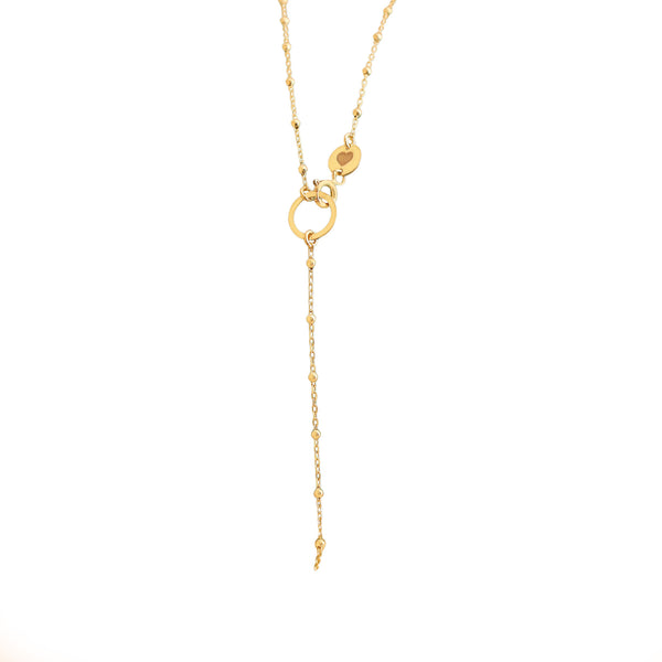 925 Sterling Silver Intermittent Bead Chain Necklace With Heart