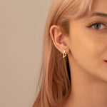 925 Sterling Silver 14K Solid Gold Geometric Triangle Ear Jacket Earrings