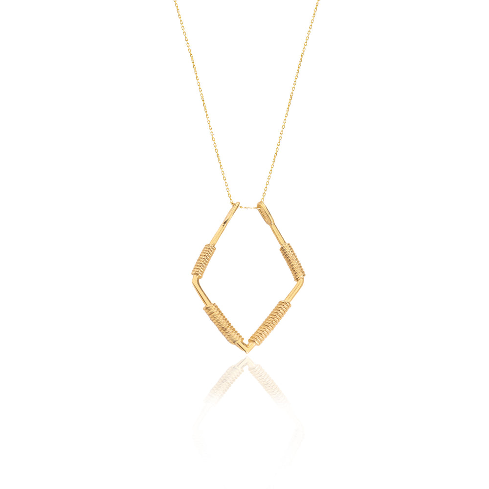 925 Sterling Silver Dörtgen Ring Tutucu Necklace