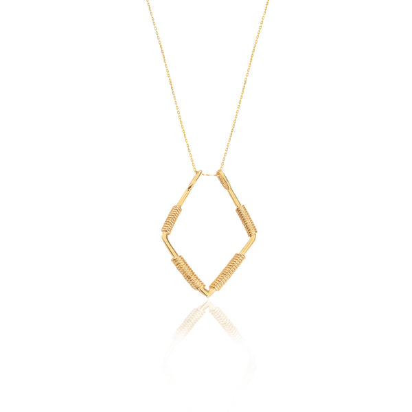 925 Sterling Silver Dörtgen Ring Tutucu Necklace
