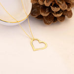 925 Sterling Silver İçi Boş Heart Necklace