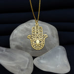 925 Sterling Silver Hand Of Hamsa Necklace