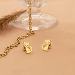 925 Sterling Silver Cat Studs,