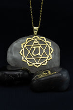 925 Sterling Silver Gold Heart Chakra Necklace