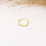 925 Sterling Silver Çi̇ft Sira Düz Crystal Pave Ring