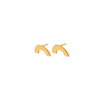 925 Sterling Silver Semi Circle Stud Earrings