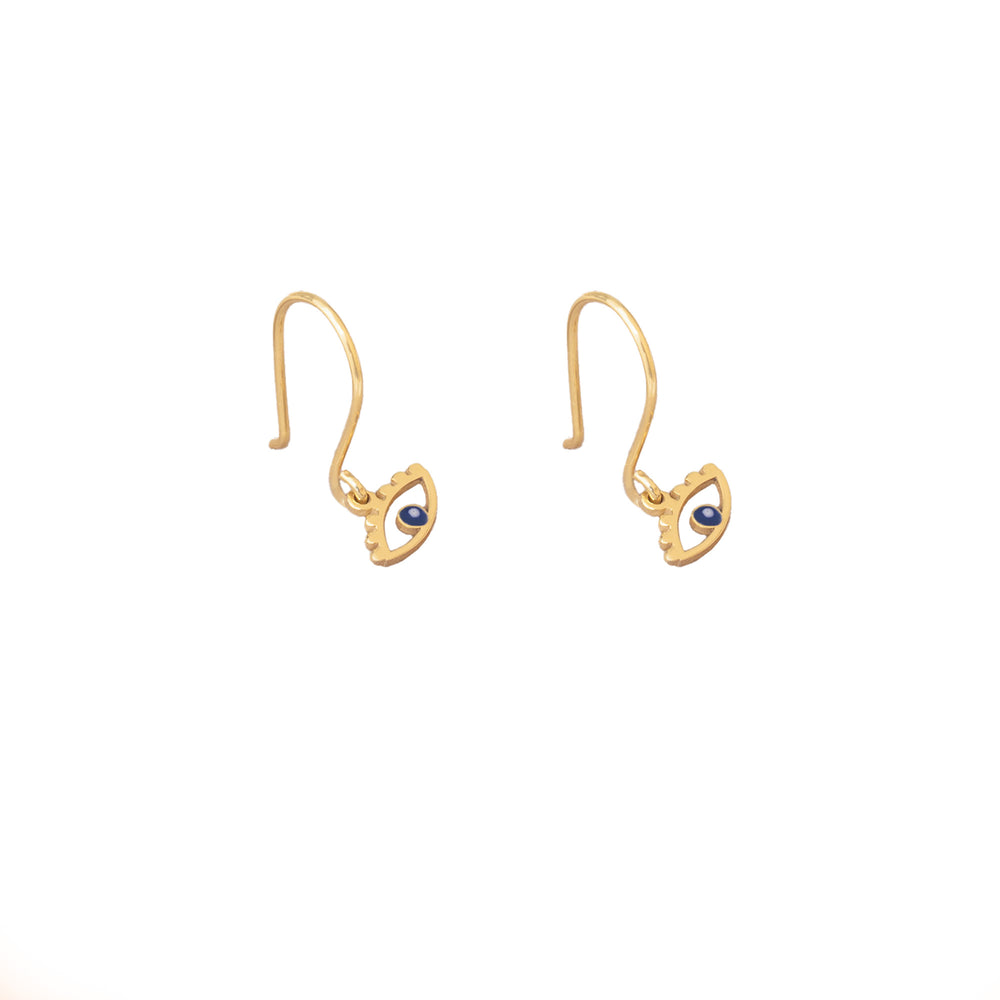 925 Sterling Silver Enamel Eye Earrings