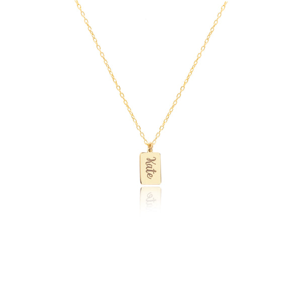 925 Sterling Silver Tiny Bar Name Necklace