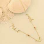 925 Sterling Silver Personalized Two Name Necklace With Heart