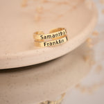 925 Sterling Silver Adjustable Two Name Ring