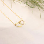 925 Sterling Silver Çift Heart Necklace