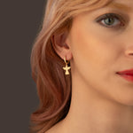 925 Sterling Silver Angel And Wings Hoop Earrings